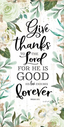 Framed Give Thanks to the Lord Print