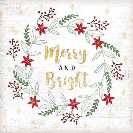 Framed Merry and Bright Print
