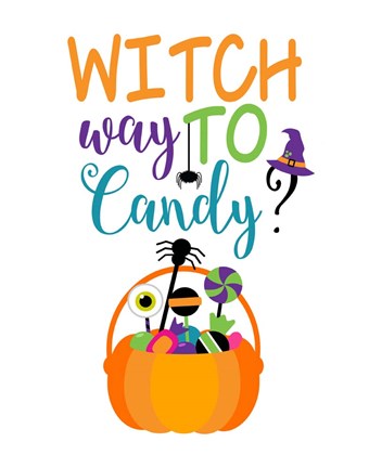 Framed Witch Way to Candy Print
