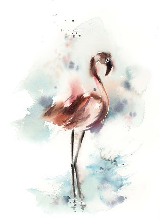 Framed Watercolor Flamingo Print