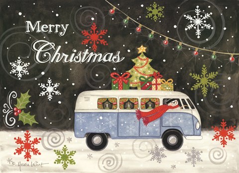Framed VW Christmas Bus Print