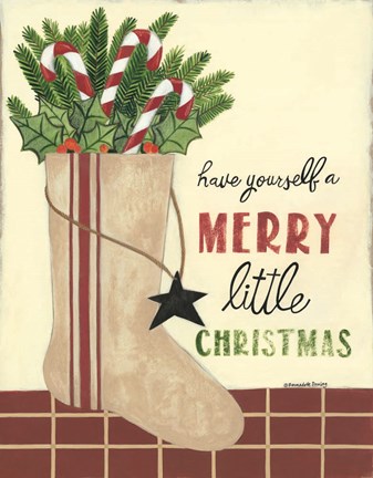 Framed Christmas Stocking Print