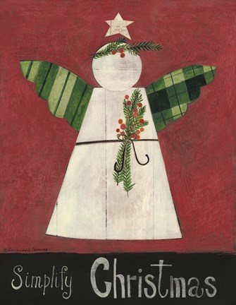 Framed Simplify Christmas Angel Print