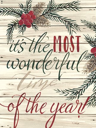 Framed It&#39;s the Most Wonderful Time Shiplap Print