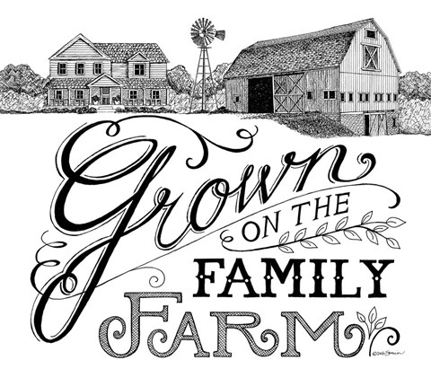 Framed Grown on the Family Farm Print