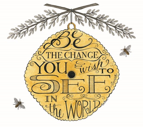 Framed Bee the Change Print