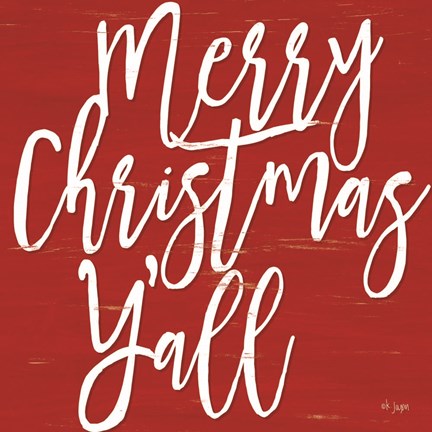 Framed Merry Christmas Y&#39;all Print