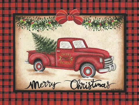 Framed Merry Christmas Truck Print
