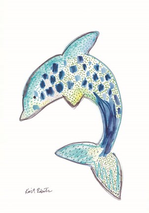 Framed D is for Dolphin Print