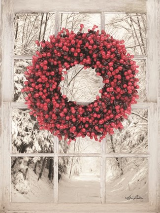 Framed Beaded Wreath View II Print