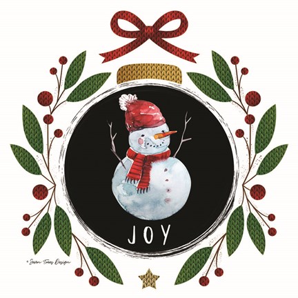 Framed Joy Christmas Ornament Print