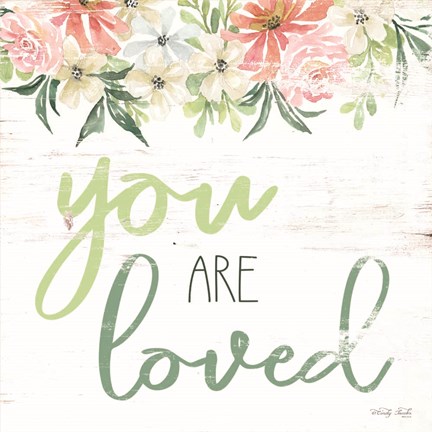 Framed Floral You Are Loved Print