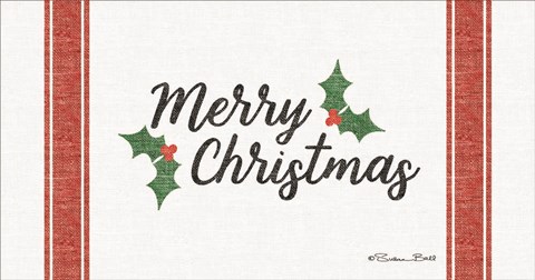 Framed Merry Christmas Grain Sack Print