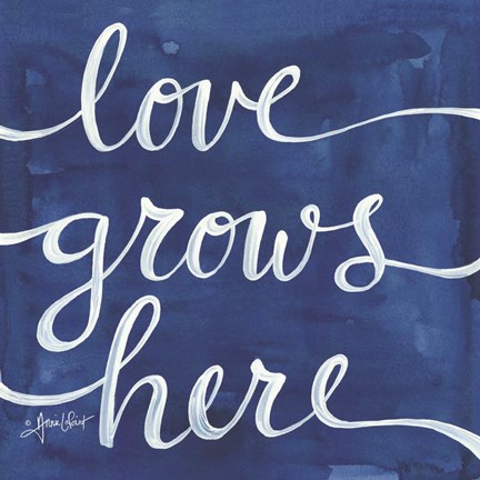 Framed Love Grows Here Print