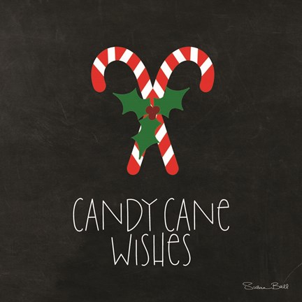 Framed Candy Cane Wishes Print