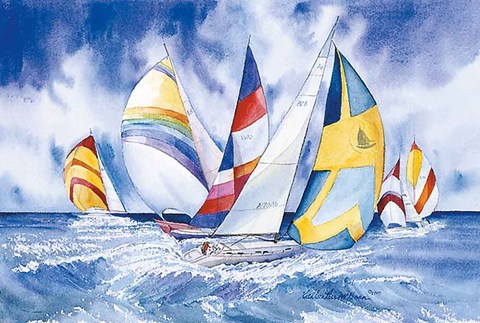 Framed Sailboats Print