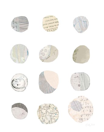 Framed Geometric Collage III Neutral Print