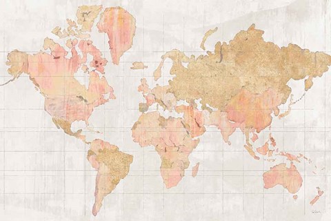 Framed Across the World v5 Champagne Print