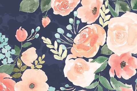 Framed Blooming Delight III Blue Print