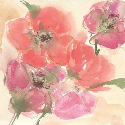 Framed Coral Blooms I Print