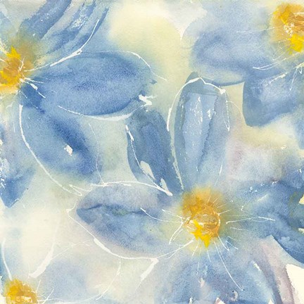 Framed Tinted Clematis II Print