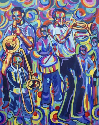 Framed New Orleans Street Jazz Music Print
