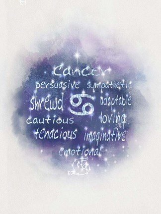 Framed Starlight Astology Cancer Print