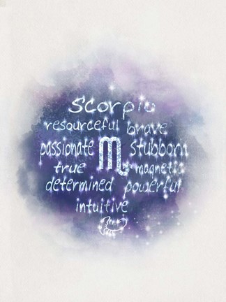 Framed Starlight Astology Scorpio Print