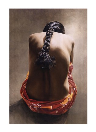 Framed Woman&#39;s Back with Red Print