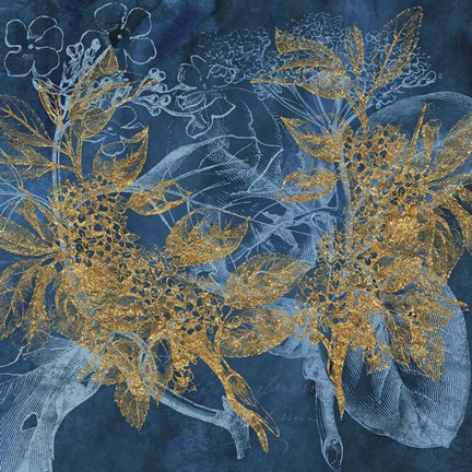 Framed Teal Garden Spring Print