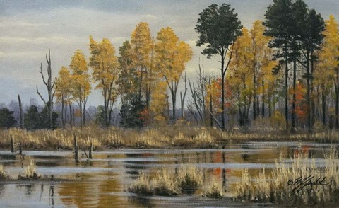 Framed Autumn at Prime Hook Print