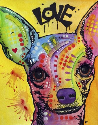 Framed Chihuahua Drip Love Print