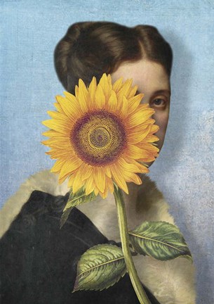 Framed Girl with Sunflower Print