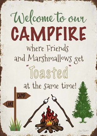 Framed Welcome To Our Campfire 2 Print