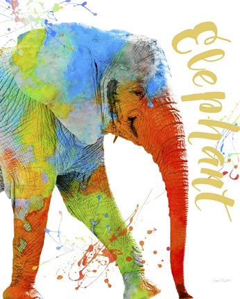 Framed Colorful Safari Animals C Print