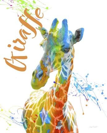 Framed Colorful Safari Animals D Print