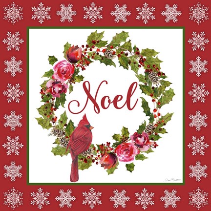 Framed Noel Wreath Print
