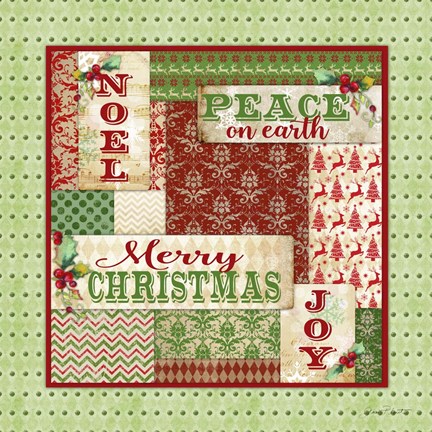 Framed Lovely Patchwork Christmas Print