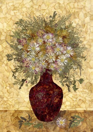 Framed Vase With Flowers Print