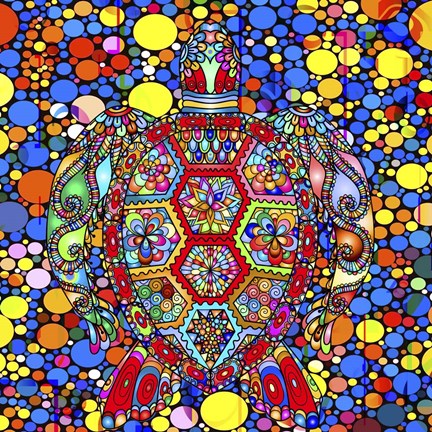 Framed Colorful Turtle Print