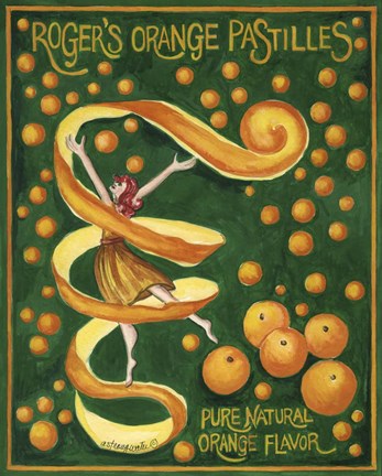 Framed Food Labels Orange Pastilles Print