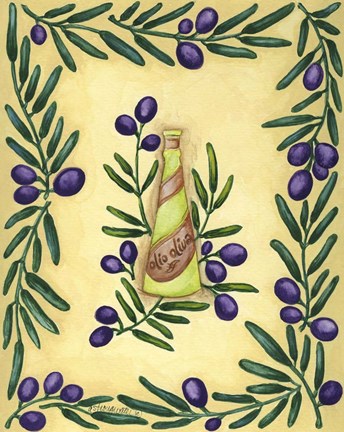 Framed Olive Oil Italian Print