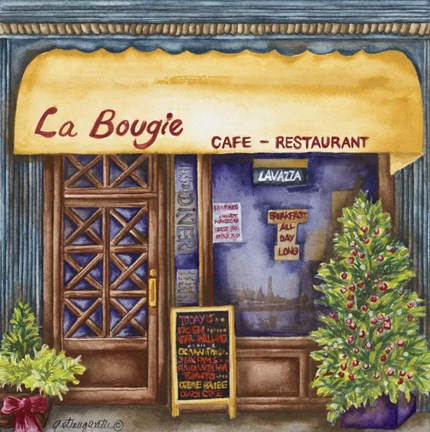 Framed Cafes La Bougie Print