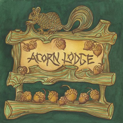 Framed Adirondack Acorn Lodge Print