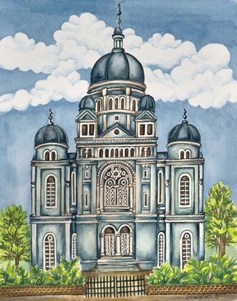 Framed Synagogue Lodz Exterior Print