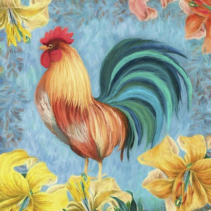 Framed Rooster III Print