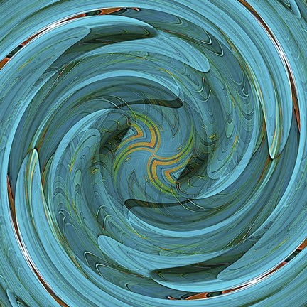 Framed Blue Swirl Print