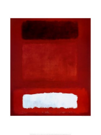 Framed Red, White, Brown Print