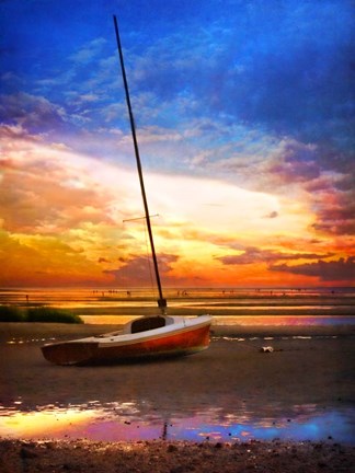 Framed Cape-Sunset Sail Print