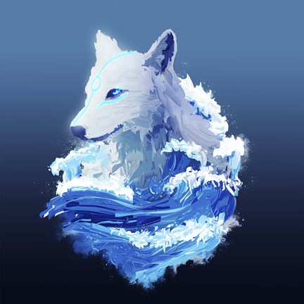 Framed Wolf Wave Print